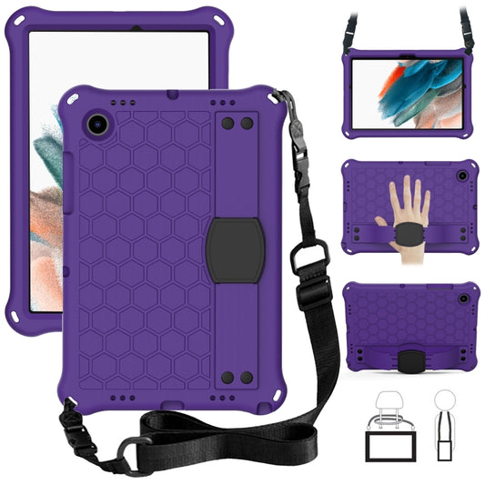 For Galaxy Tab A8 10.5 2021 X200/X205 Honeycomb EVA+PC Tablet Case with Strap(Purple+Black) - Other Galaxy Tab PC by buy2fix | Online Shopping UK | buy2fix