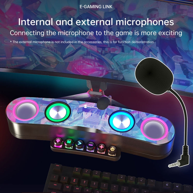Newrixing NR555 Desktop Colorful LED Gaming Bluetooth Speaker Support TF & FM - Desktop Speaker by NewRixing | Online Shopping UK | buy2fix