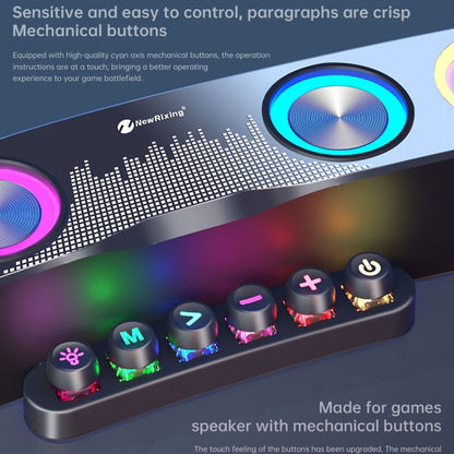 Newrixing NR555 Desktop Colorful LED Gaming Bluetooth Speaker Support TF & FM - Desktop Speaker by NewRixing | Online Shopping UK | buy2fix