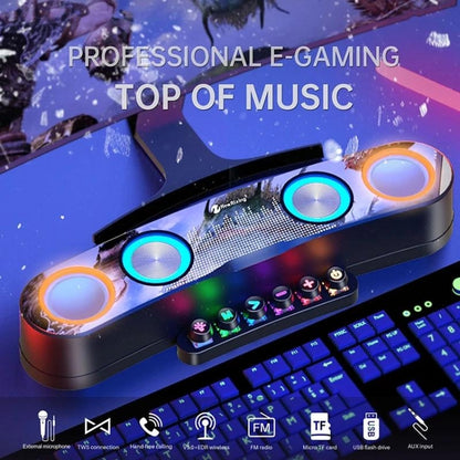 Newrixing NR555 Desktop Colorful LED Gaming Bluetooth Speaker Support TF & FM - Desktop Speaker by NewRixing | Online Shopping UK | buy2fix