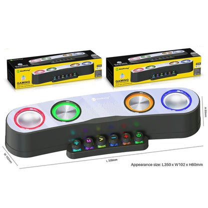 Newrixing NR555 Desktop Colorful LED Gaming Bluetooth Speaker Support TF & FM - Desktop Speaker by NewRixing | Online Shopping UK | buy2fix