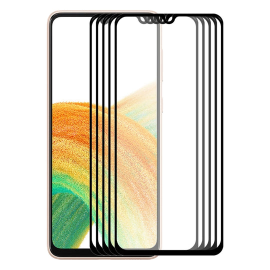 5 PCS For Samsung Galaxy A33 5G ENKAY Full Glue 0.26mm 9H 2.5D Tempered Glass Full Film