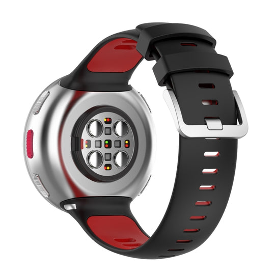 Two-color Silicone Watch Band for POLAR Vantage V2 with Original Raw Ears(Black+Red)