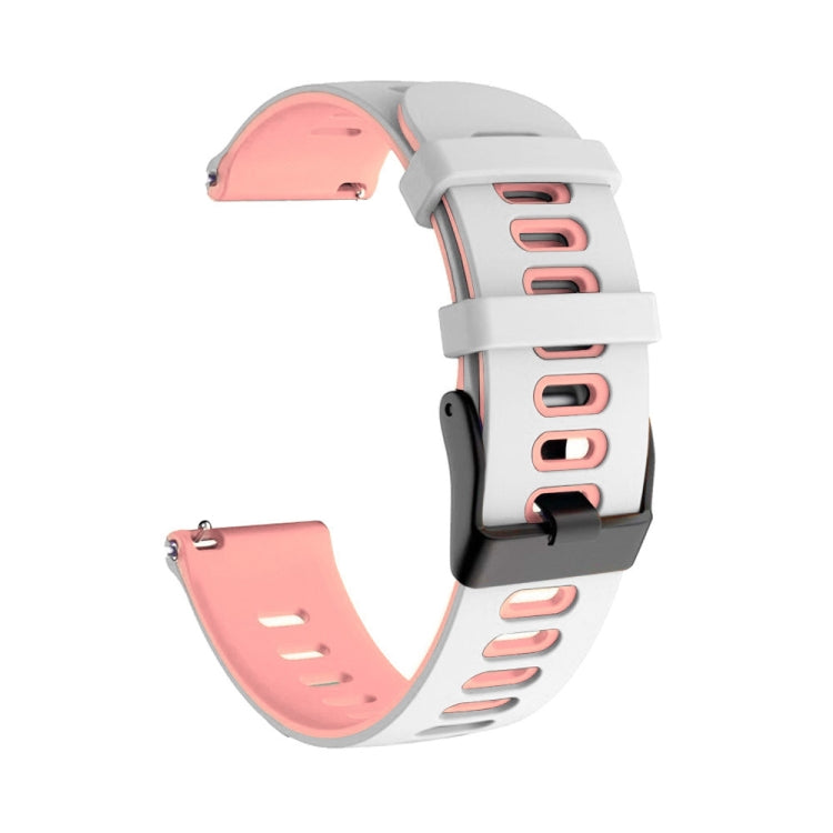 For Samsung Galaxy Watch Active 2 40mm 20mm Mixed-Color Silicone Watch Band(White Pink) - Watch Bands by buy2fix | Online Shopping UK | buy2fix