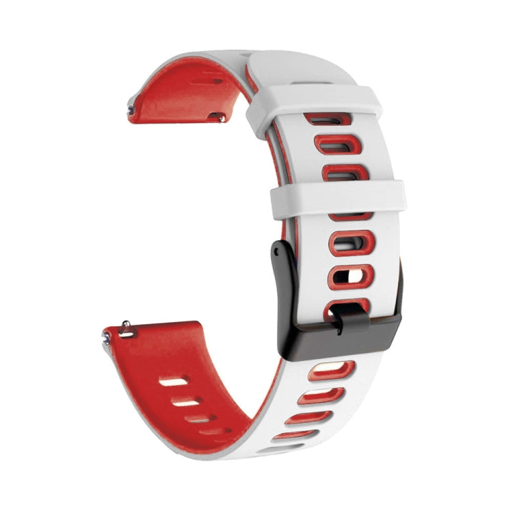 For Samsung Galaxy Watch Active 2 40mm 20mm Mixed-Color Silicone Watch Band(White Red) - Watch Bands by buy2fix | Online Shopping UK | buy2fix
