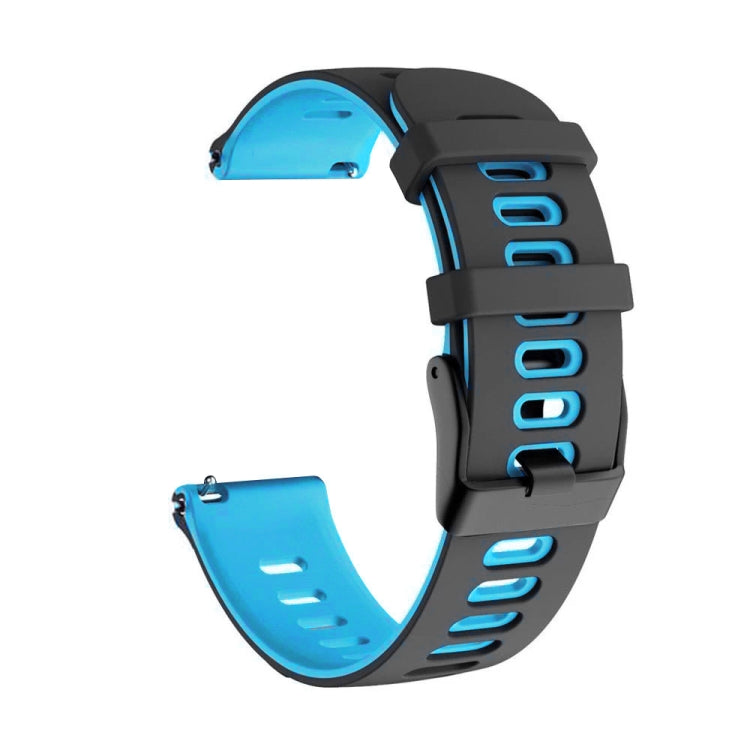 For Samsung Galaxy Watch Active 2 40mm 20mm Mixed-Color Silicone Watch Band(Black Blue) by buy2fix