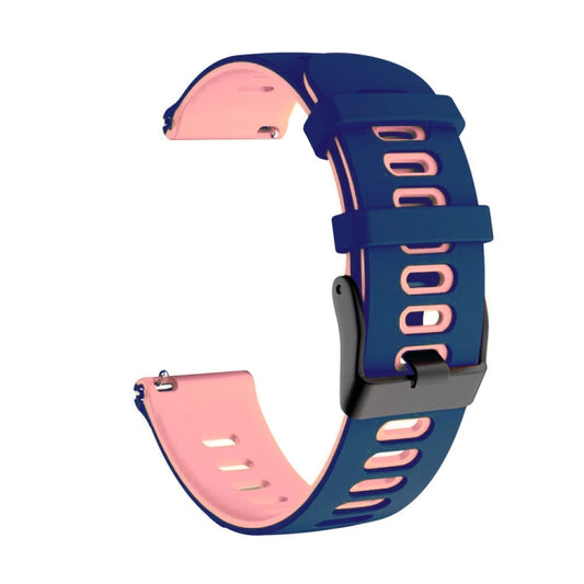 For Samsung Galaxy Watch Active 2 40mm 20mm Mixed-Color Silicone Watch Band(Dark Blue Pink) - Watch Bands by buy2fix | Online Shopping UK | buy2fix