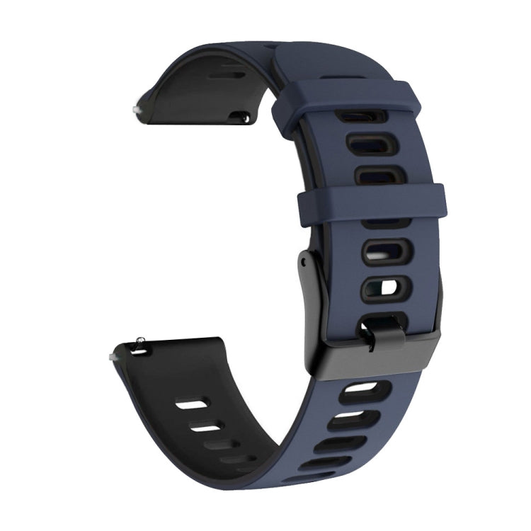 For Samsung Galaxy Watch 46mm 22mm Mixed-Color Silicone Watch Band(Dark Blue Black) - Watch Bands by buy2fix | Online Shopping UK | buy2fix