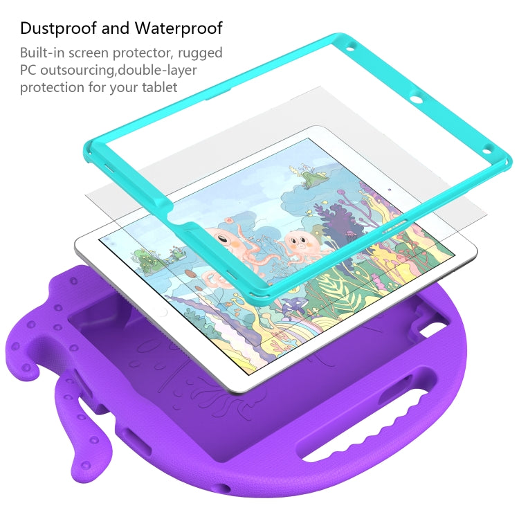For iPad 10.2 2019 / 2020 Octopus Style EVA + PC Tablet Case with Strap(Purple) - iPad 10.2 Cases by buy2fix | Online Shopping UK | buy2fix