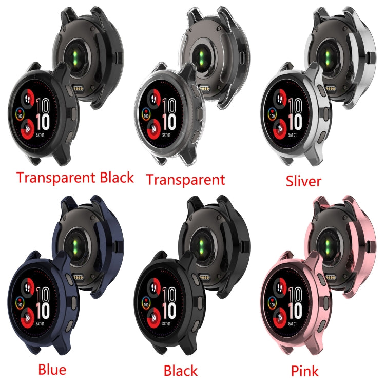 For Garmin Venu 2 Plus Shock-Proof Semi-Surrounded TPU Plating Watch Case(Transparent Black) - Watch Cases by buy2fix | Online Shopping UK | buy2fix