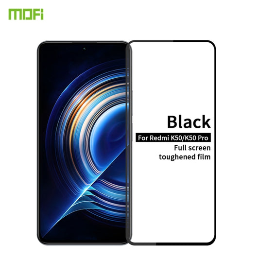 For Xiaomi Redmi K50 / K50 Pro MOFI 9H 2.5D Full Screen Tempered Glass Film(Black) by MOFI