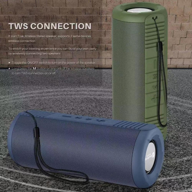 NewRixing NR9019 TWS Portable Stereo Bluetooth Speaker Support TF Card / FM(Blue) - Desktop Speaker by NewRixing | Online Shopping UK | buy2fix