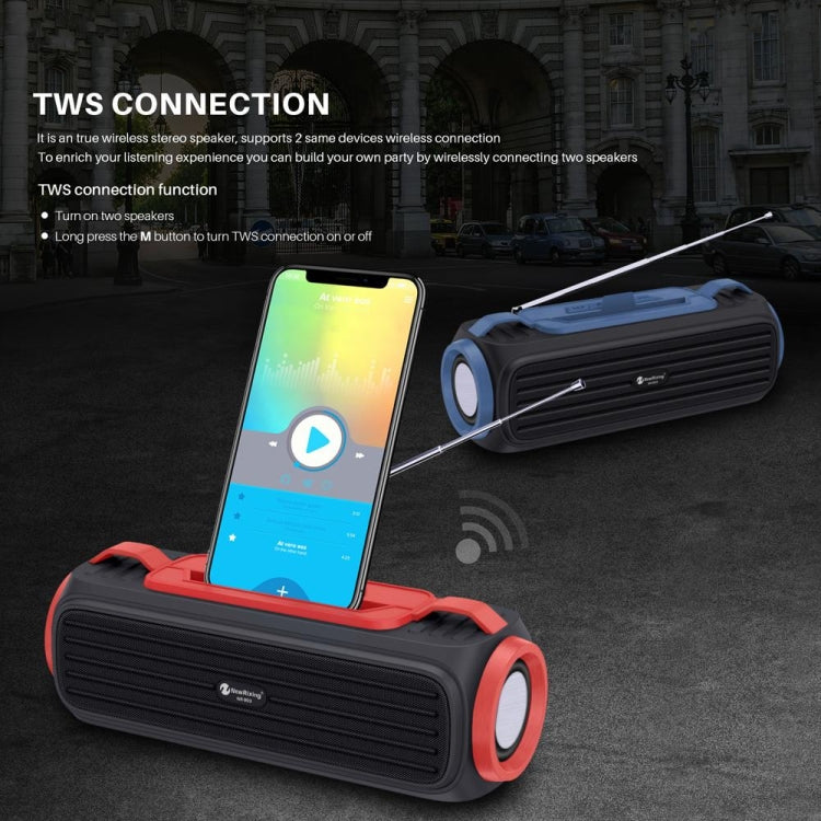 NewRixing NR903F TWS Portable Outdoor Bluetooth Speaker Support TF Card / FM(Red) - Desktop Speaker by NewRixing | Online Shopping UK | buy2fix
