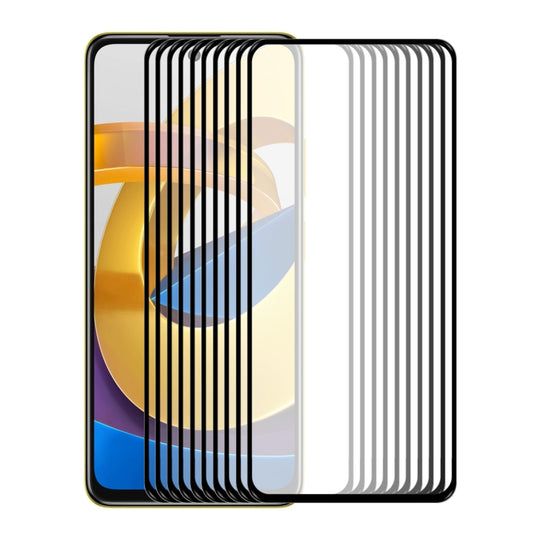 10 PCS For Xiaomi Poco M4 Pro 5G ENKAY Full Glue 0.26mm 9H 2.5D Tempered Glass Full Film