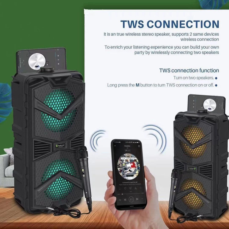 NewRixing NRG5501B Outdoor Portable Karaoke Wireless Speaker 16W Audio Amplifier with Mic - Desktop Speaker by NewRixing | Online Shopping UK | buy2fix