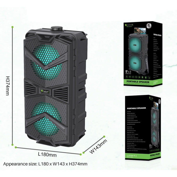 NewRixing NRG5501B Outdoor Portable Karaoke Wireless Speaker 16W Audio Amplifier No Mic - Desktop Speaker by NewRixing | Online Shopping UK | buy2fix