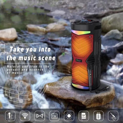 NewRixing NRG6601A Outdoor Portable Karaoke Wireless Speaker 20W Audio Amplifier With Mic(B) - Desktop Speaker by NewRixing | Online Shopping UK | buy2fix