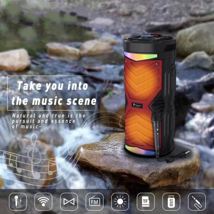 NewRixing NRG6601A Outdoor Portable Karaoke Wireless Speaker 20W Audio Amplifier With Mic(A) - Desktop Speaker by NewRixing | Online Shopping UK | buy2fix