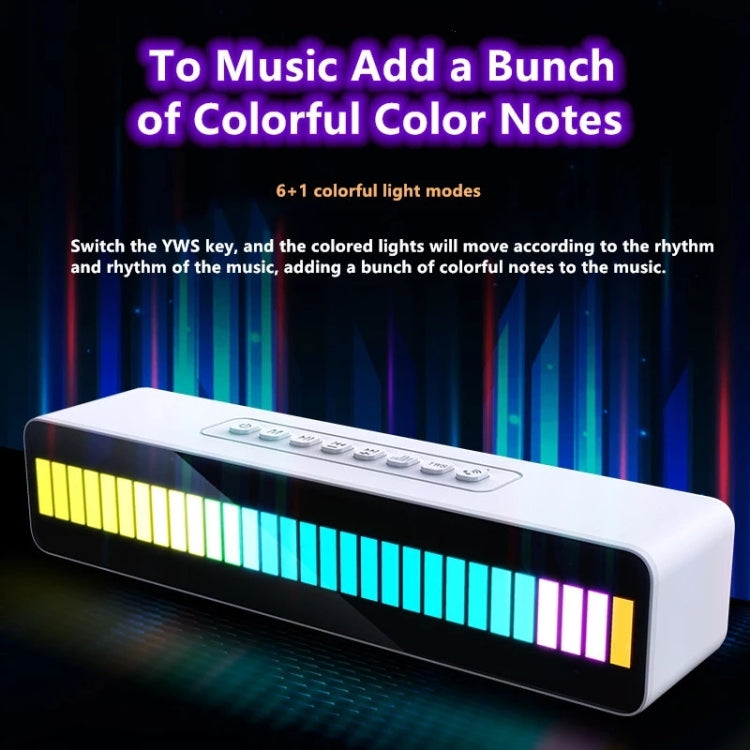 Duosi M8 LED Pickup Rhythm Ambient Light Multi-function TWS Bluetooth Speaker Bar(White) - Desktop Speaker by Duosi | Online Shopping UK | buy2fix
