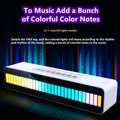 Duosi M8 LED Pickup Rhythm Ambient Light Multi-function TWS Bluetooth Speaker Bar(White) - Desktop Speaker by Duosi | Online Shopping UK | buy2fix