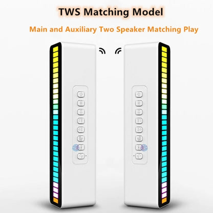 Duosi M8 LED Pickup Rhythm Ambient Light Multi-function TWS Bluetooth Speaker Bar(White) - Desktop Speaker by Duosi | Online Shopping UK | buy2fix