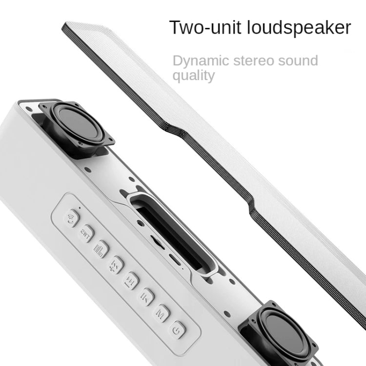 Duosi M8 LED Pickup Rhythm Ambient Light Multi-function TWS Bluetooth Speaker Bar(Black) - Desktop Speaker by Duosi | Online Shopping UK | buy2fix