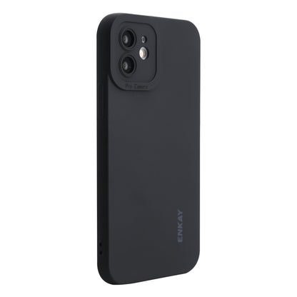 For iPhone 12 ENKAY Liquid Silicone Phone Case(Black) - iPhone 12 / 12 Pro Cases by ENKAY | Online Shopping UK | buy2fix