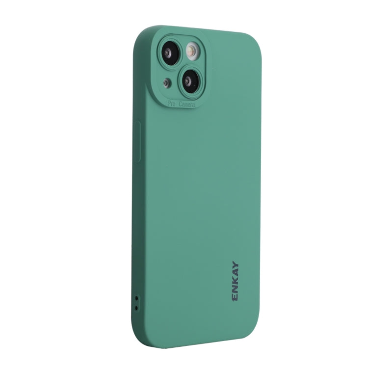 For iPhone 13 ENKAY Liquid Silicone Phone Case(Dark Green) - iPhone 13 Cases by ENKAY | Online Shopping UK | buy2fix