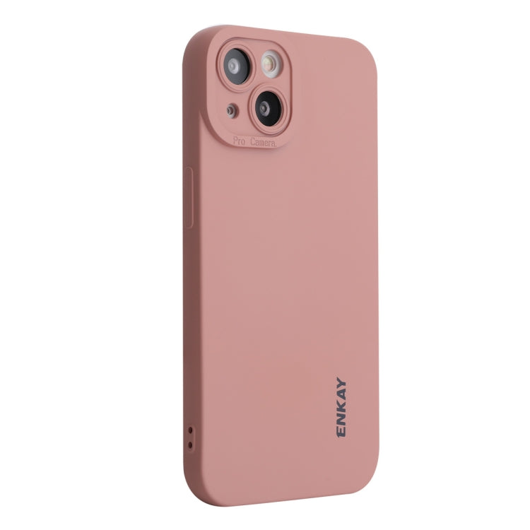 For iPhone 13 ENKAY Liquid Silicone Phone Case(Pink) - iPhone 13 Cases by ENKAY | Online Shopping UK | buy2fix