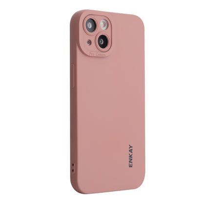 For iPhone 13 ENKAY Liquid Silicone Phone Case(Pink) - iPhone 13 Cases by ENKAY | Online Shopping UK | buy2fix