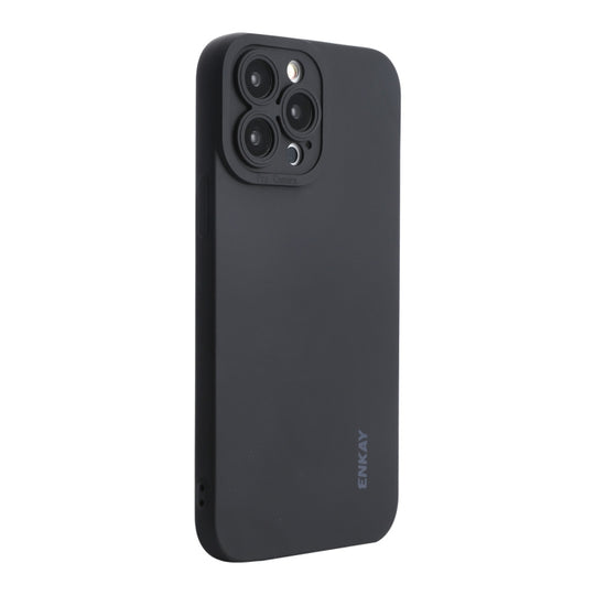 For iPhone 13 Pro Max ENKAY Liquid Silicone Phone Case (Black)