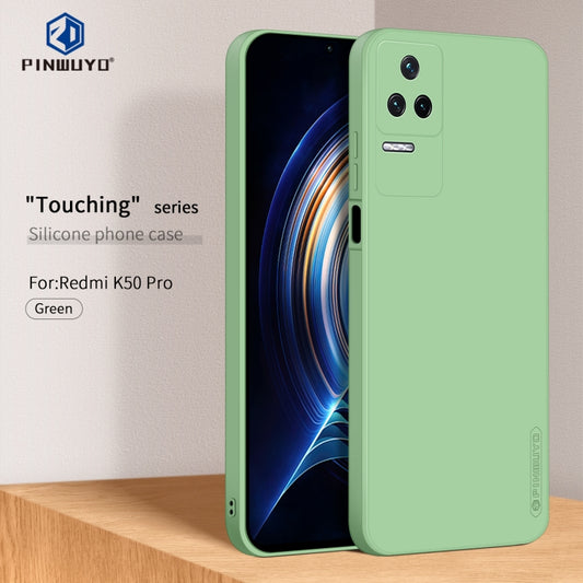 For Xiaomi Redmi K50 / K50 Pro PINWUYO Sense Series Liquid Silicone TPU Phone Case(Green) by PINWUYO