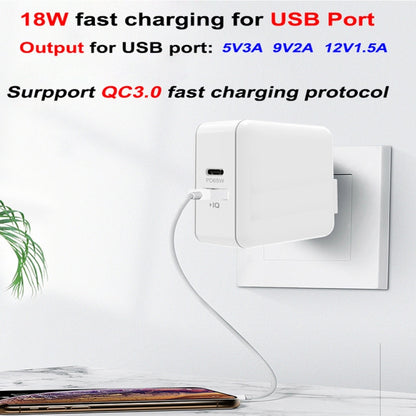 PD-65W USB-C / Type-C + QC3. 0 USB Laptop Charging Adapter, EU Plug / US Plug(White) - Cable & Adapter by buy2fix | Online Shopping UK | buy2fix