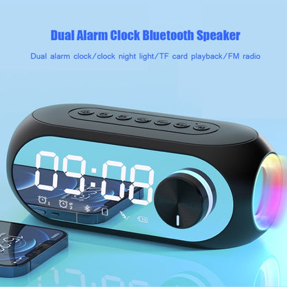 AEC S8 Alarm Clock Bluetooth Speakers with LED Light Support TF / FM(White) - Desktop Speaker by AEC | Online Shopping UK | buy2fix