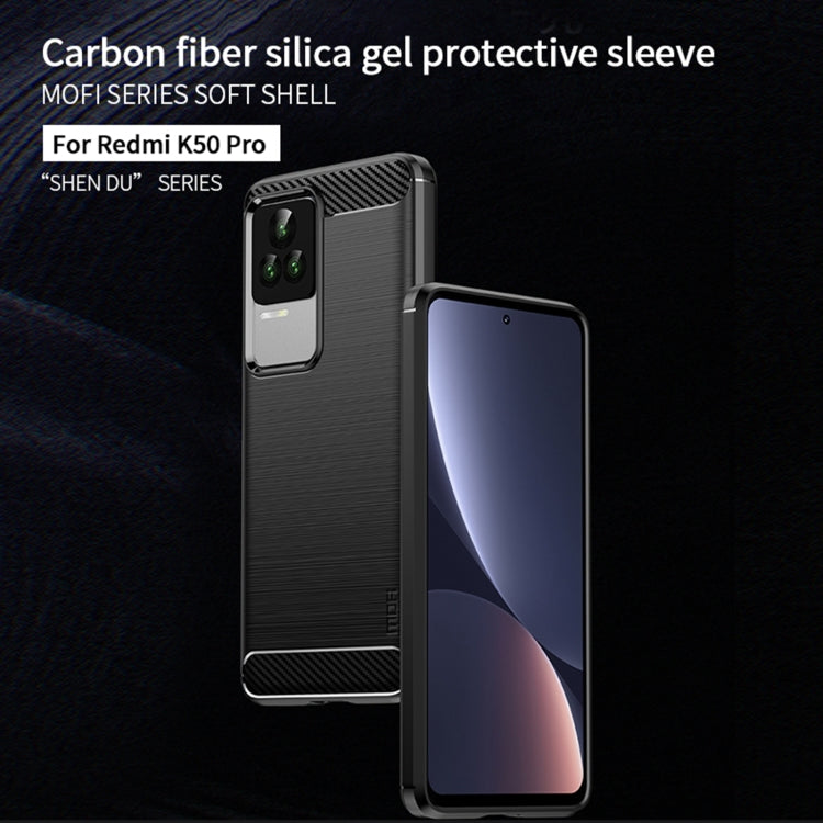 For Xiaomi Redmi K50 / K50 Pro MOFI Gentleness Brushed Carbon Fiber Soft TPU Case(Gray) - Xiaomi Cases by MOFI | Online Shopping UK | buy2fix