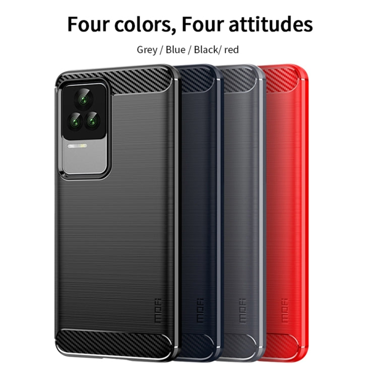 For Xiaomi Redmi K50 / K50 Pro MOFI Gentleness Brushed Carbon Fiber Soft TPU Case(Gray) - Xiaomi Cases by MOFI | Online Shopping UK | buy2fix