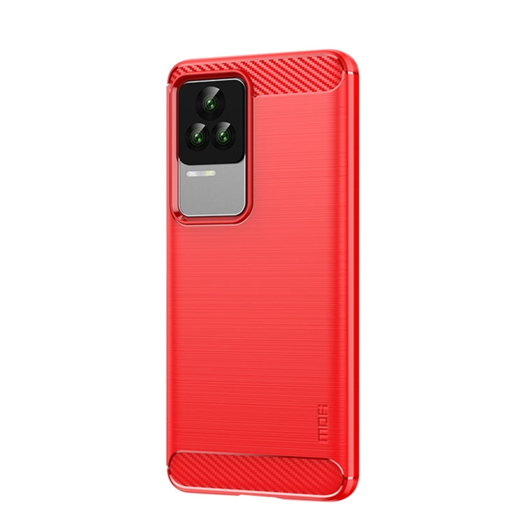 For Xiaomi Redmi K50 / K50 Pro MOFI Gentleness Brushed Carbon Fiber Soft TPU Case(Red) - Xiaomi Cases by MOFI | Online Shopping UK | buy2fix