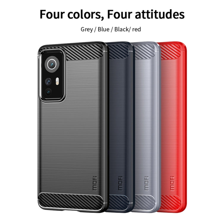 For Xiaomi 12 / 12X MOFI Gentleness Brushed Carbon Fiber Soft TPU Case(Black) - Xiaomi Cases by MOFI | Online Shopping UK | buy2fix