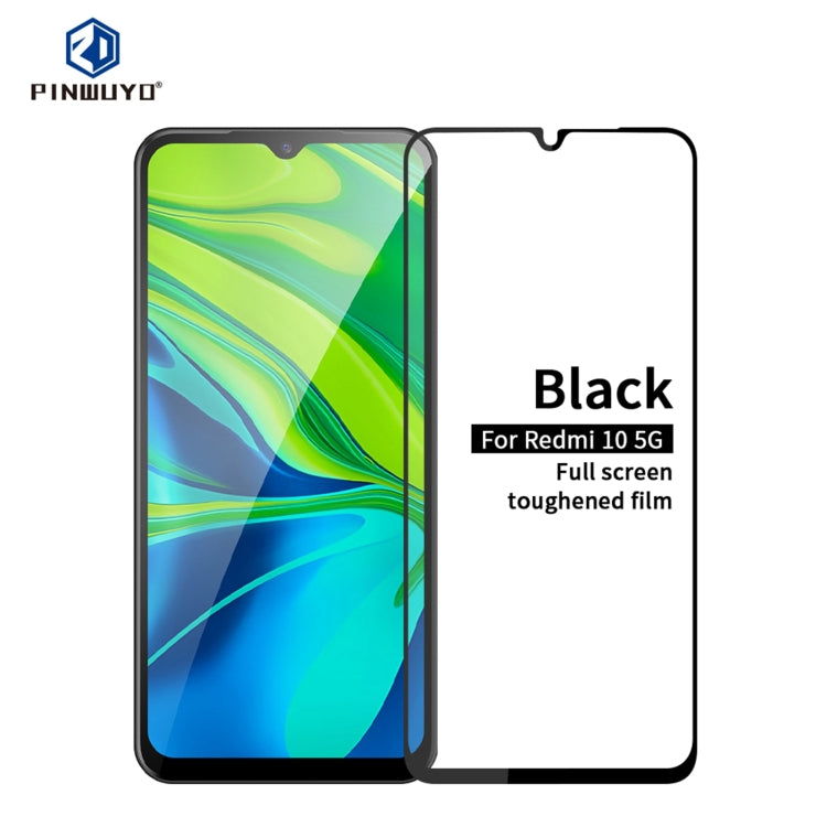 For Xiaomi Redmi 10 5G PINWUYO 9H 2.5D Full Screen Tempered Glass Film(Black) -  by PINWUYO | Online Shopping UK | buy2fix