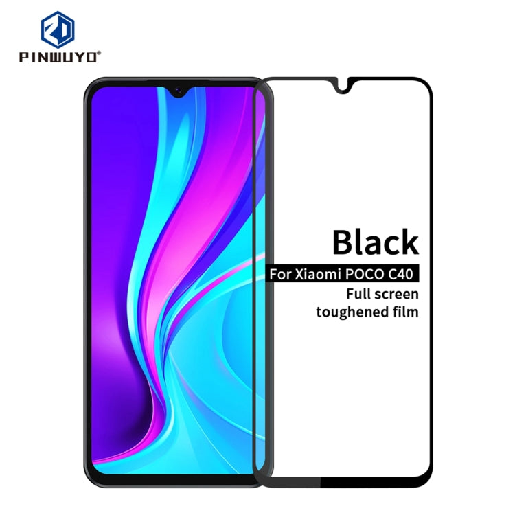 For Xiaomi Poco C40 PINWUYO 9H 2.5D Full Screen Tempered Glass Film(Black) -  by PINWUYO | Online Shopping UK | buy2fix