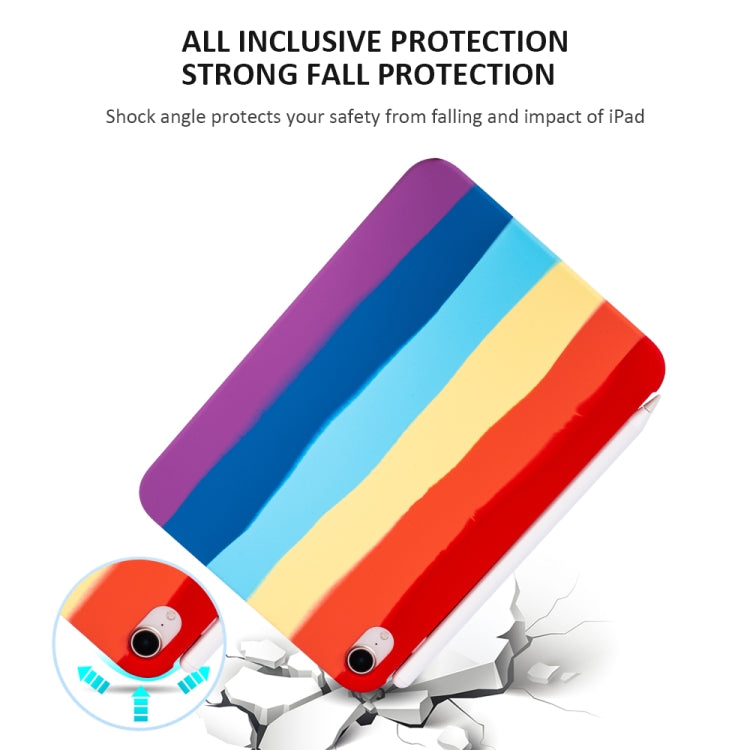 For iPad mini 6 / mini 2024 Liquid Silicone Magnetic Pen Function Tablet Case(Rainbow) - iPad mini 6 Cases by buy2fix | Online Shopping UK | buy2fix