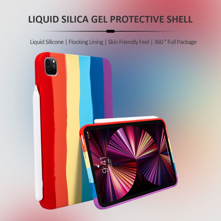Liquid Silicone Magnetic Pen Function Tablet Case For iPad Pro 12.9 2018 / 2020 / 2021(Rainbow) - iPad Pro 12.9 (2020) Cases by buy2fix | Online Shopping UK | buy2fix