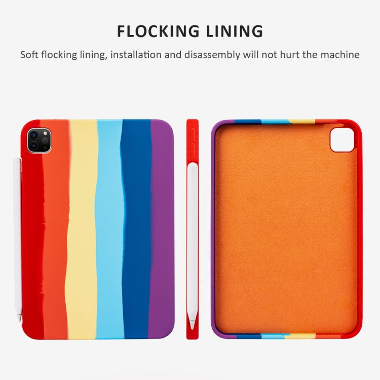 Liquid Silicone Magnetic Pen Function Tablet Case For iPad Pro 12.9 2018 / 2020 / 2021(Rainbow) - iPad Pro 12.9 (2020) Cases by buy2fix | Online Shopping UK | buy2fix