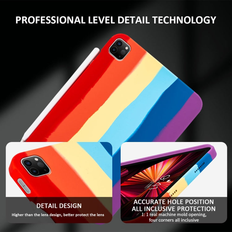 Liquid Silicone Magnetic Pen Function Tablet Case For iPad Pro 12.9 2018 / 2020 / 2021(Rainbow) - iPad Pro 12.9 (2020) Cases by buy2fix | Online Shopping UK | buy2fix