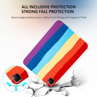 Liquid Silicone Magnetic Pen Function Tablet Case For iPad Pro 12.9 2018 / 2020 / 2021(Rainbow) - iPad Pro 12.9 (2020) Cases by buy2fix | Online Shopping UK | buy2fix