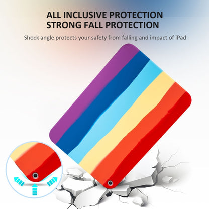 For iPad 10.2 2021 / 2020 / 2019 Liquid Silicone Magnetic Pen Function Tablet Case(Rainbow) - iPad 10.2 Cases by buy2fix | Online Shopping UK | buy2fix