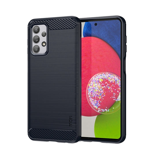 For Samsung Galaxy A23 / M23 / F23 MOFI Gentleness Series Brushed Texture Carbon Fiber Soft TPU Case(Blue)