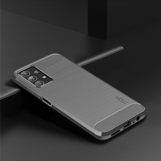 For Samsung Galaxy A23 / M23 / F23 MOFI Gentleness Series Brushed Texture Carbon Fiber Soft TPU Case(Gray) by MOFI