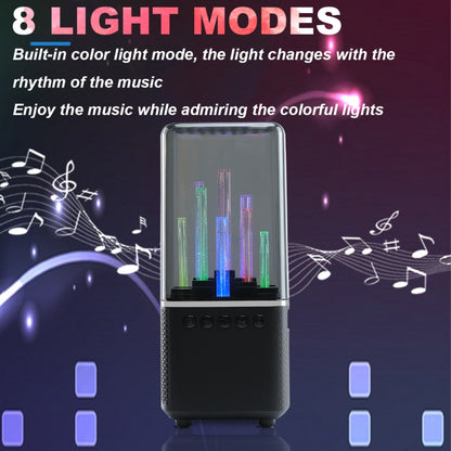 TU102 RGB Colorful Lighting Wireless Bluetooth Speaker Support FM / TF Card(Black) - Desktop Speaker by buy2fix | Online Shopping UK | buy2fix