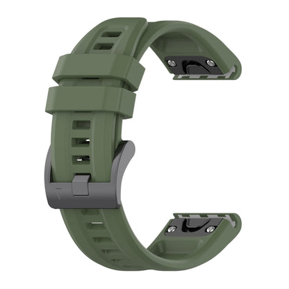 For Garmin Fenix 7 22mm Silicone Solid Color Watch Band(Dark Green) - Watch Bands by buy2fix | Online Shopping UK | buy2fix